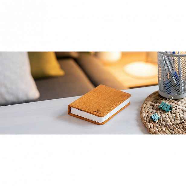 Oranžová malá LED stolní lampa ve tvaru knihy Gingko Booklight