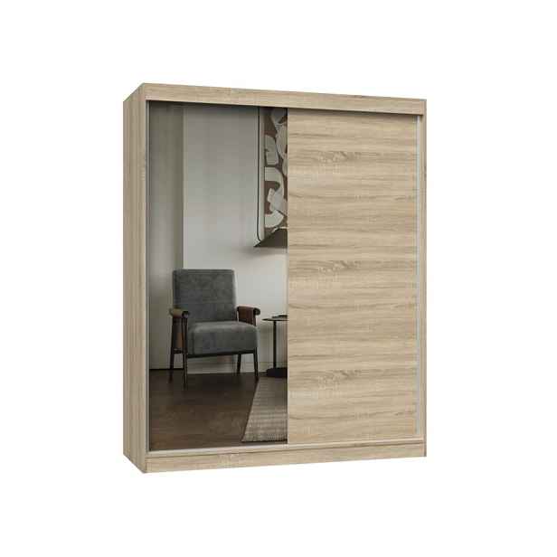 TP Living Šatní skříň se zrcadlem Iga 160 cm dub Sonoma