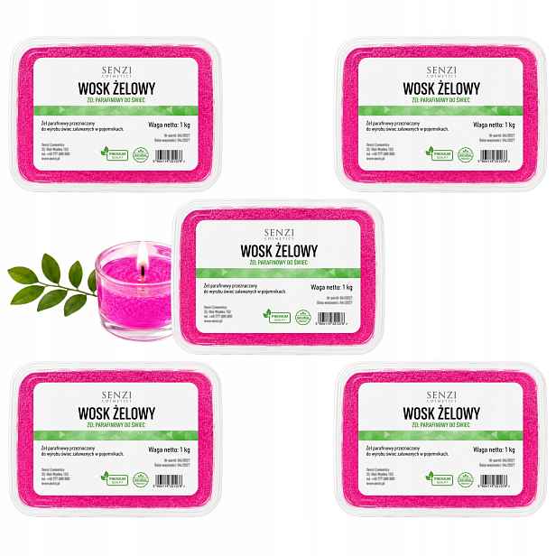 Vosk Růžový Gel pro zalévané svíčky Senzi Cosmetics 5 kg