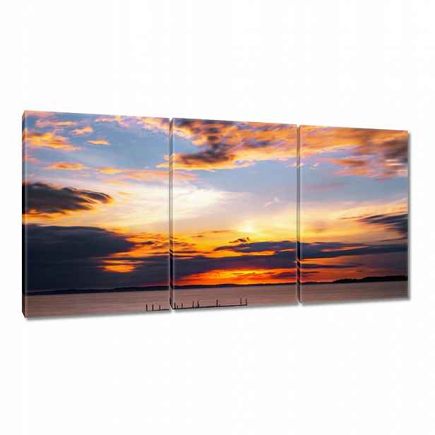 Obraz 180x90 Západ, jezero, most