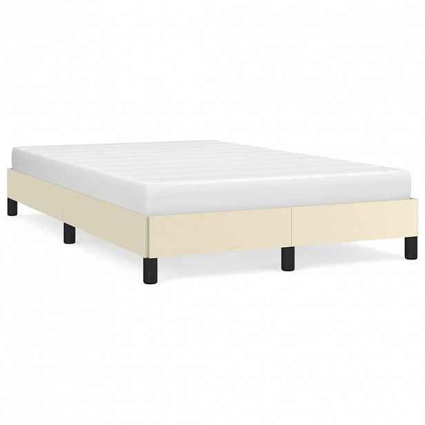 vidaXL Rám postele bez matrace krémový 120x190 cm umělá kůže