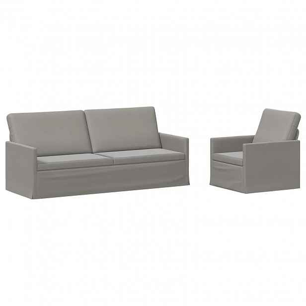 vidaXL Set pohovek 2 pcs Světle šedá Samet