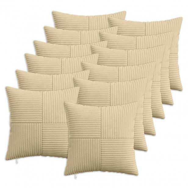 vidaXL Povlak na polštář 12 ks ALMELO Šedozelená 40 x 40 cm manšestr