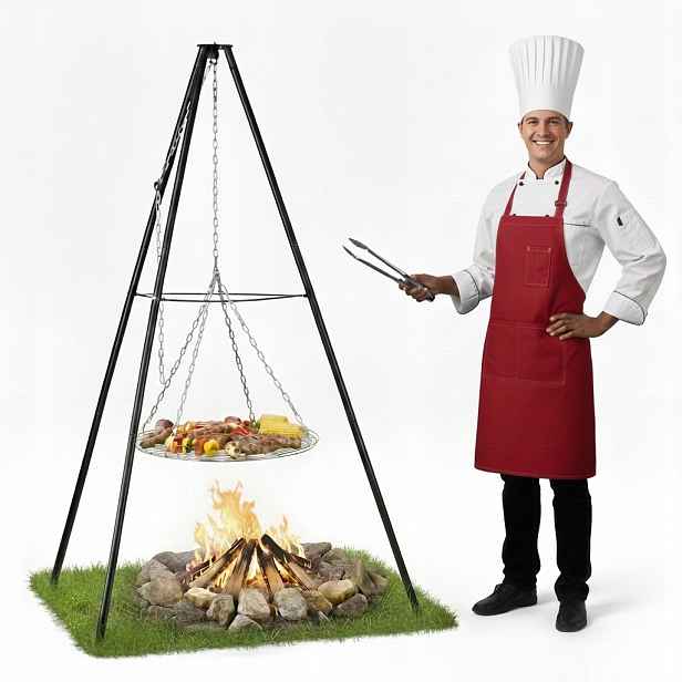 Trojnožka S Roštem Zahradní Gril Na Ohniště 60 cm Roma Milano 150 cm Ohniště
