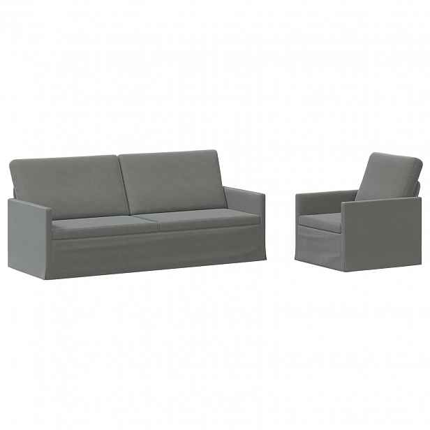 vidaXL Set pohovek 2 pcs Tmavě šedá Samet