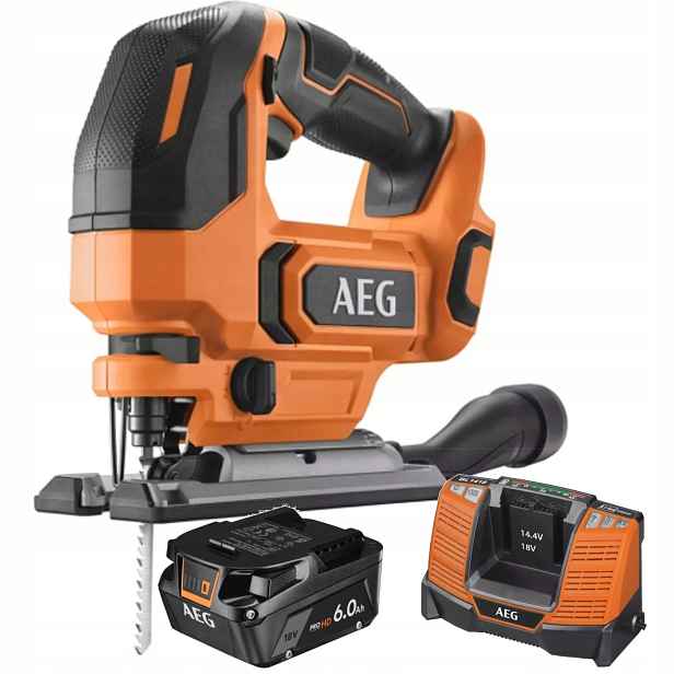 Aeg Akumulátorová pila 18V nabíječka BL1418 Akumulátor 6.0 Ah