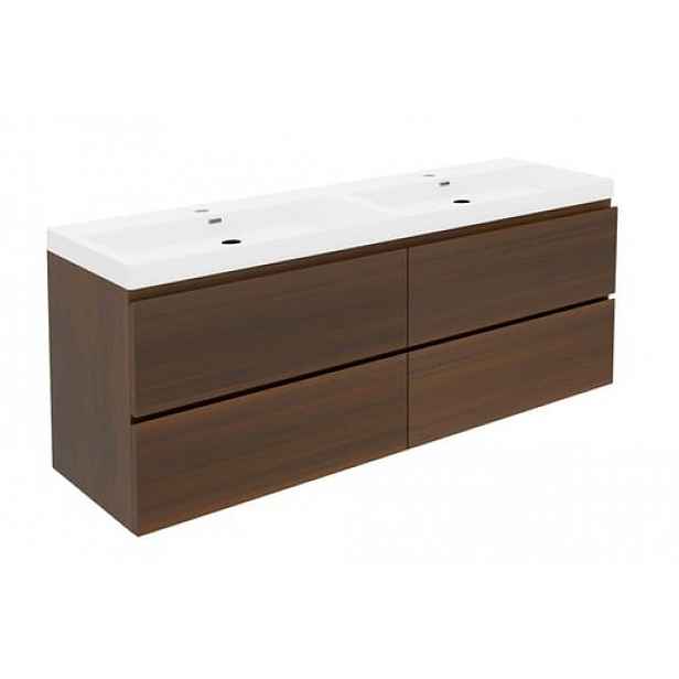 Koupelnová skříňka s umyvadlem SAT B-Way 119x50x45 cm ořech mat BWAY2120NUTU4
