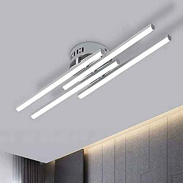 Lampa Sufitowa Plafon Led Srebro Nowoczesna 4bodová Do Salonu 6500K 24W