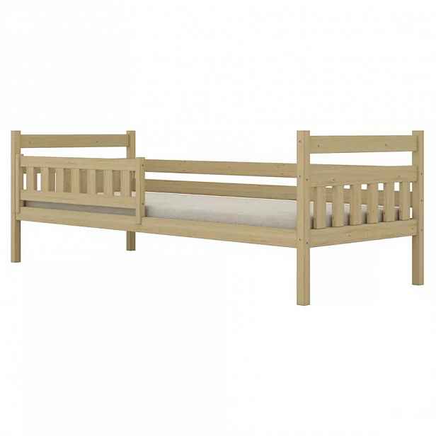 Postel Dawid standard + zábrana 80x200 přírodní, nelakovaná