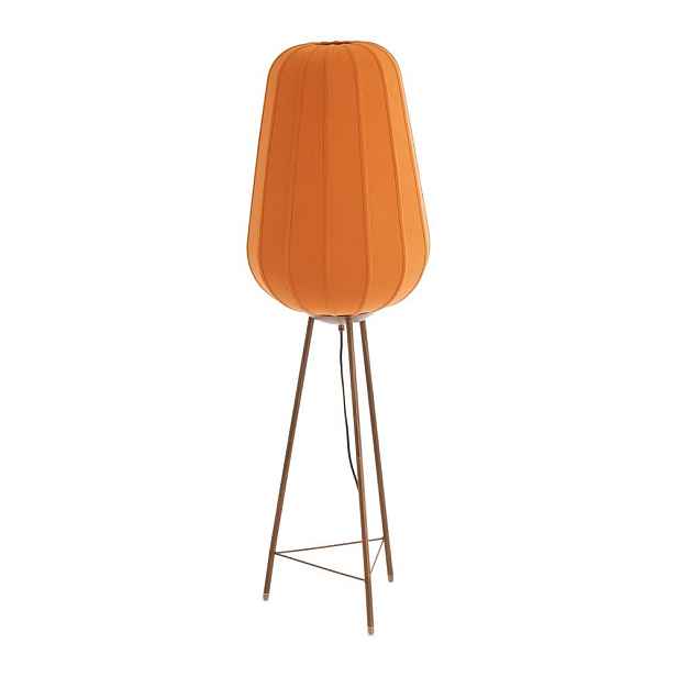 Stojací lampa v terakotové barvě s textilním stínidlem (výška 133 cm) Bibury – Light & Living