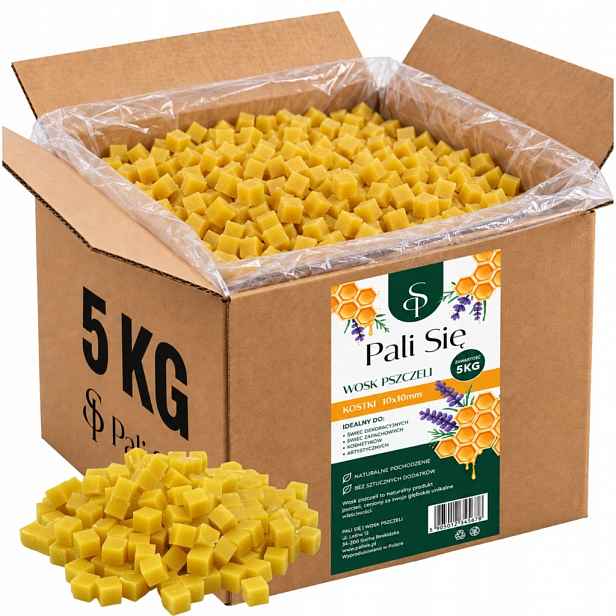 Vosk kostka 5 kg přírodní pro Diy svíčky 100% čistý Polský Pali Się
