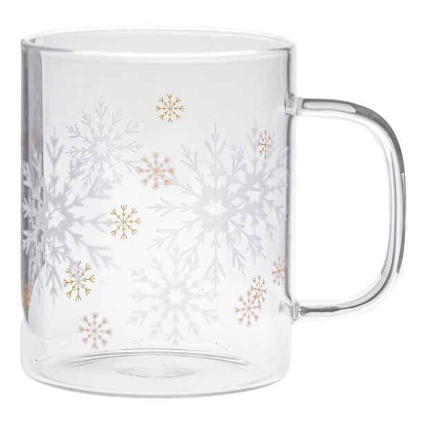 Skleněný hrnek s vánočním motivem 410 ml Frosty Flakes – Dakls