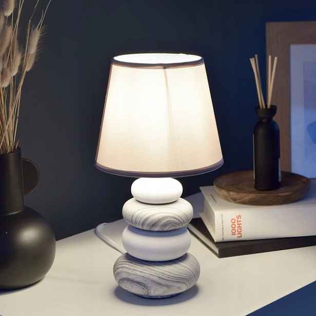 Stolní lampa Navala šedá E14 36 cm Inspire