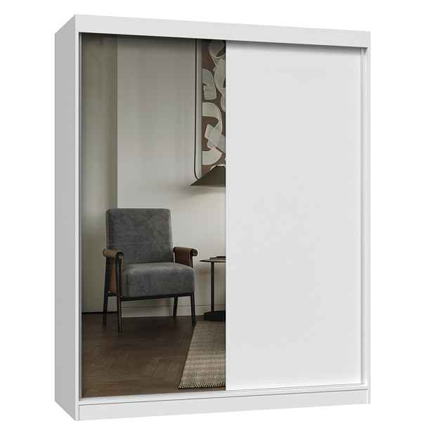 TP Living Šatní skříň se zrcadlem Iga A/B 160 cm bílá