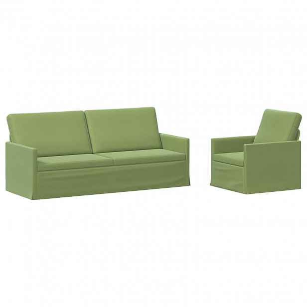 vidaXL Set pohovek 2 pcs Světlá zelená Samet