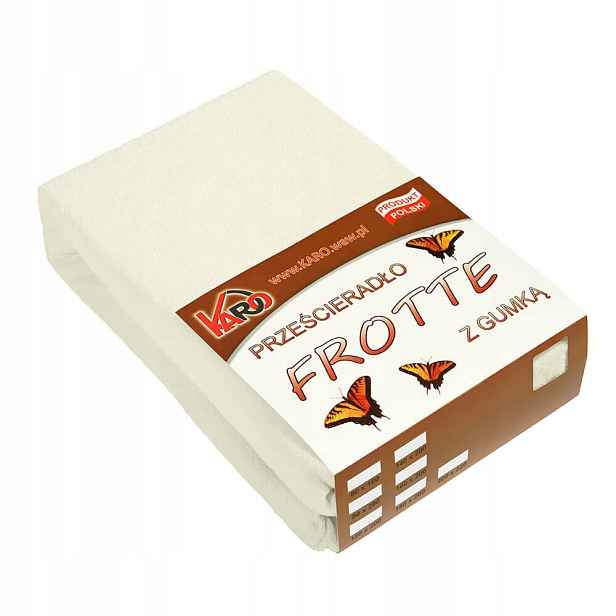 Froté prostěradlo s gumičkou 200x220 ekri Karo
