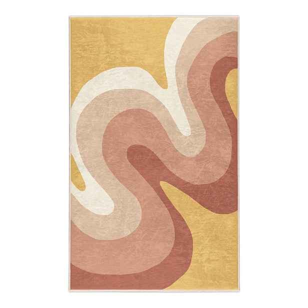Okrově žlutý/starorůžový pratelný koberec 160x230 cm Strawberry Creamsicle – Mila Home