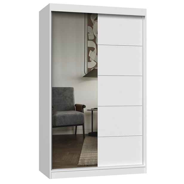 TP Living Šatní skříň se zrcadlem Iga A/C 120 cm bílá