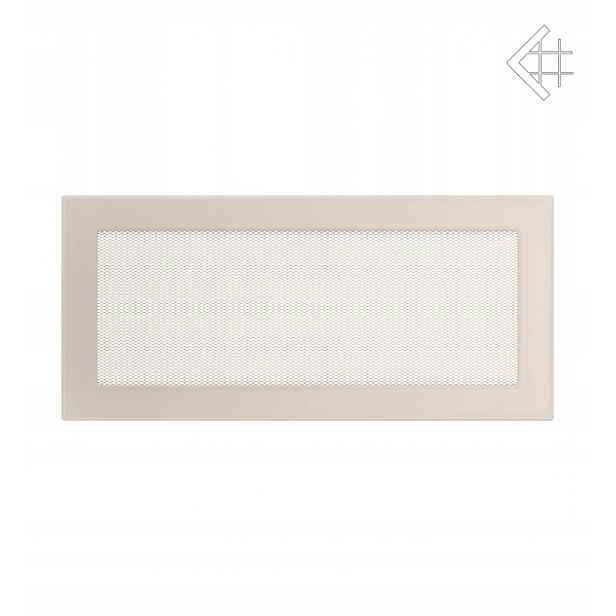 Větrací Krbová Mřížka 17X37 Se Síťkou, Krémová, Kovová, S Kapsou