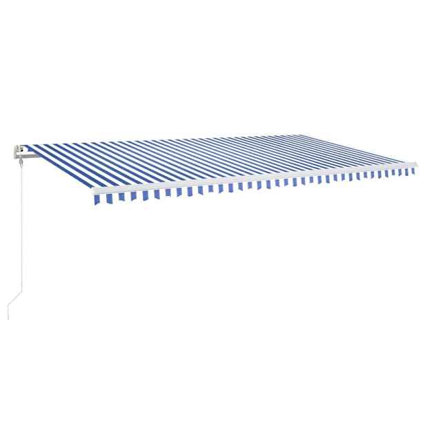 vidaXL Elektrická markýza 6 x 3,5 m Modro-bílý pruh 100% polyester
