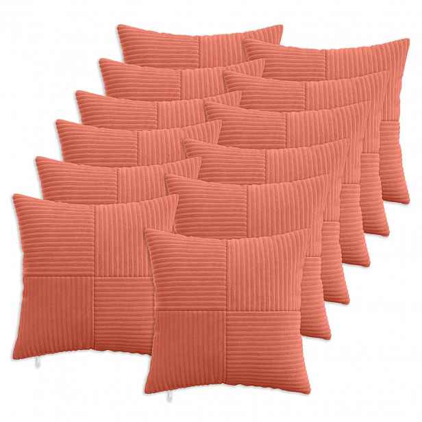 vidaXL Povlak na polštář 12 pcs ALMELO Červená oranžová 40 x 40 cm