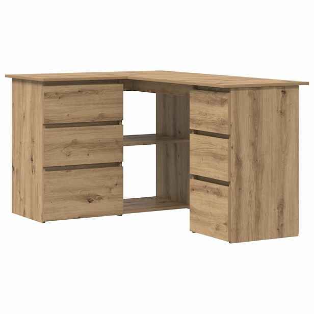 vidaXL Rohový psací stůl dub artisan 145x100x76 cm kompozitní dřevo