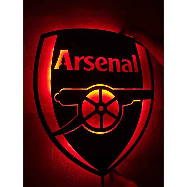 Fc Arsenal London Dřevěný Obraz Noční Lampa Led na baterie dálkové ovládání
