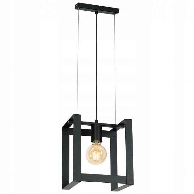Lampa Stropní Svítidlo Závěsná Loftová Černá Kovová E27