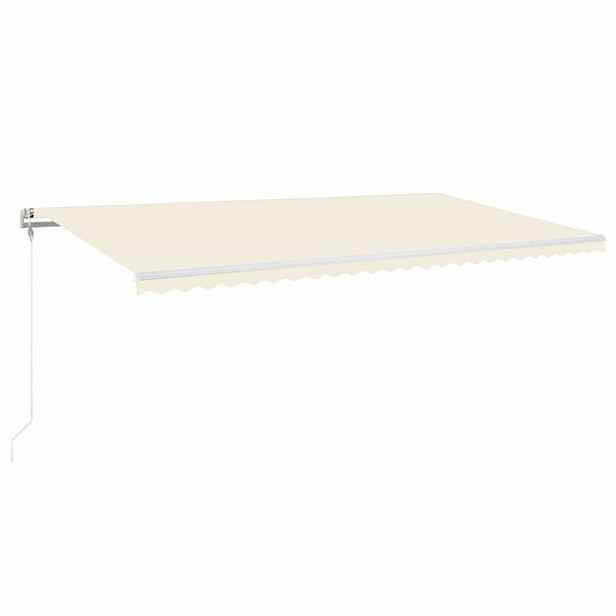 vidaXL Elektrická markýza 6 x 3,5 m Krémová 100% polyester