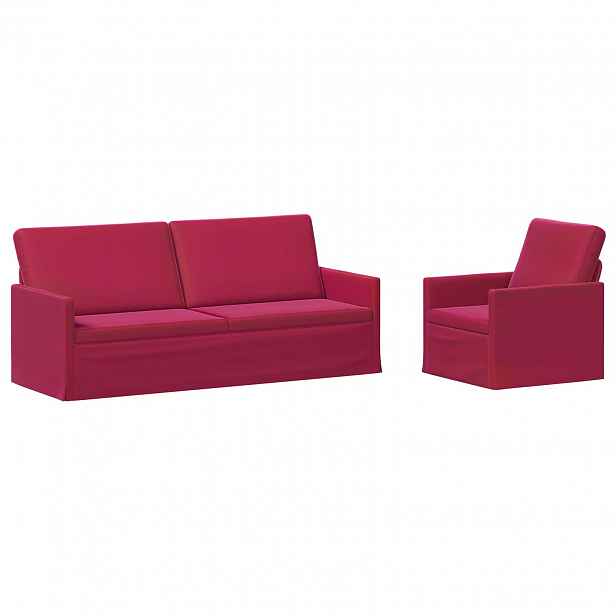 vidaXL Set pohovek 2 pcs Víno Červené Samet
