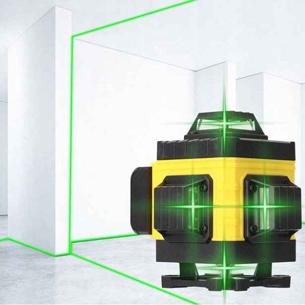Laserová vodováha 4D 360° 16 linií zelený laser stativ ovladač