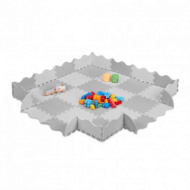 Relaxdays PODLOŽKA Šedá puzzle 36-dílná