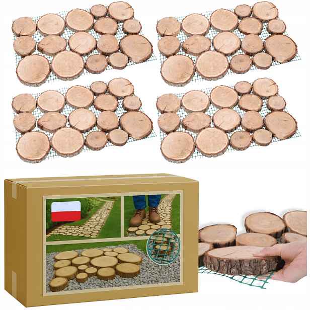 Zahradní cesta 80x50x3 cm chodník z dřevěné pláty Dub cesty Eko X4