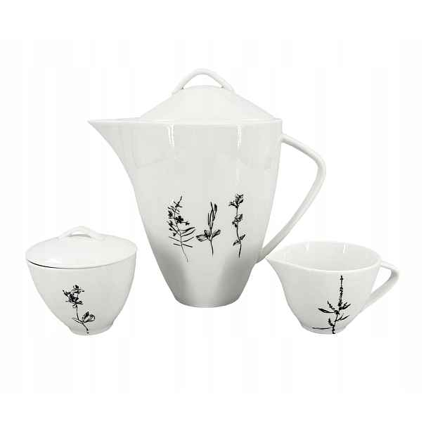 Čajová porcelánová souprava Wild (Konvice 1600ml, mléčenka 150ml, cukřenka