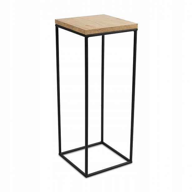 Držák Na Květináč stojící 60 cm BasicLoft černá deska Mdf