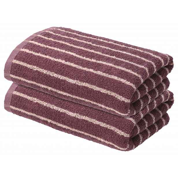 Livarno® Froté ručník, 2 kusy, 50 x 100 cm (bordó)