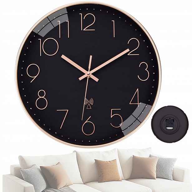 rádiové hodiny do domu bezhlučné 30 cm automatická korekce času
