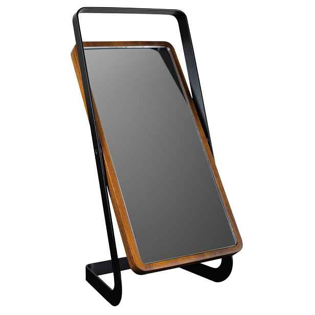 Ridder AKASYA kosmetické zrcátko na postavení, 105x227mm, černá/akácie