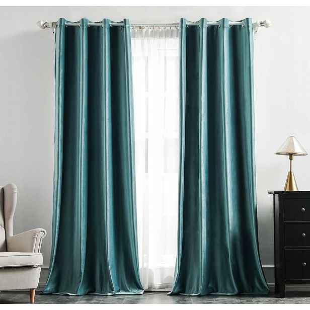 Sametové záclony Miulee 2x140x260 cm Zatemňovací očka Samet Elegantní