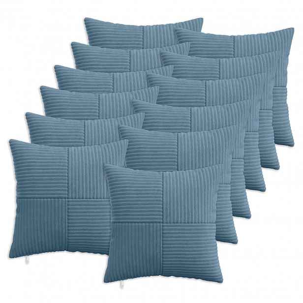 vidaXL Povlak na polštář 12 pcs ALMELO Modrá 40 x 40 cm manšestr