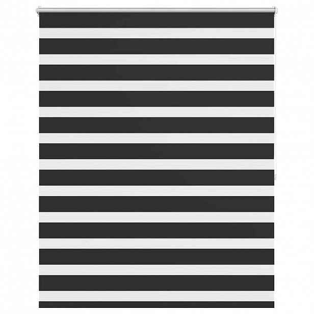 vidaXL Zebrová roleta 120,9 x 175 cm, šířka látky 116,7 cm, černá