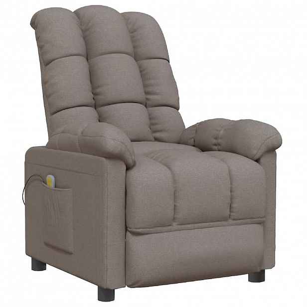 vidaXL Masážní křeslo taupe textil