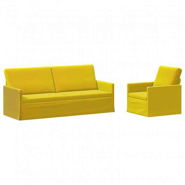 vidaXL Set pohovek 2 pcs Žlutá Samet