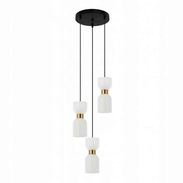 Lustr Stropní Svítidlo Závěsná lampa Monza Černá Ocel 32 cm do jídelny Italux