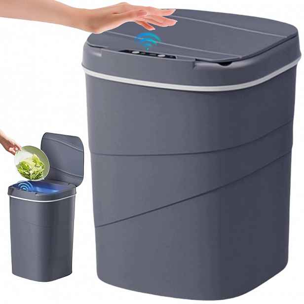 Odpadkový Koš 17 l s pohybovým senzorem do obývacího pokoje, ložnice, šedá barva