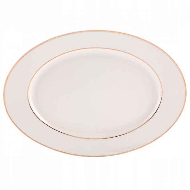 Podnos porcelánová mísa MariaPaula Klasika Nova Ecru Zlatá linka 31 cm
