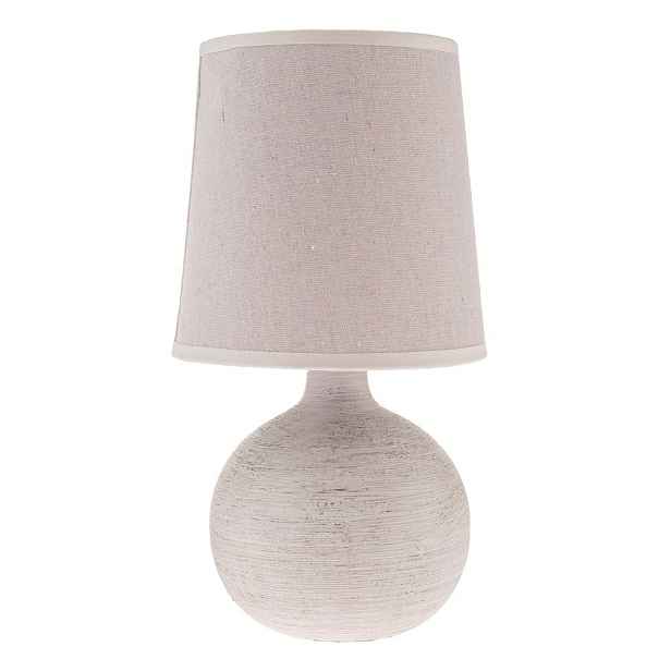 Světle šedá keramická stolní lampa s textilním stínidlem (výška 29 cm) Bianca – Dakls