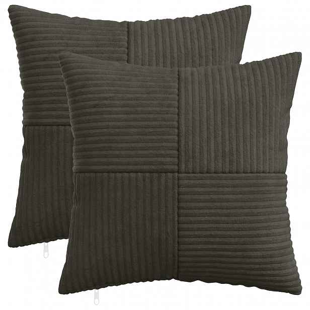 vidaXL Povlak na polštář 2 pcs ALMELO Antracitová 40 x 40 cm manšestr