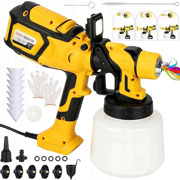 Elektrický Rozprašovač Barvy, Pistole Na Malování 1400 ML, 5 Druhů Trysek