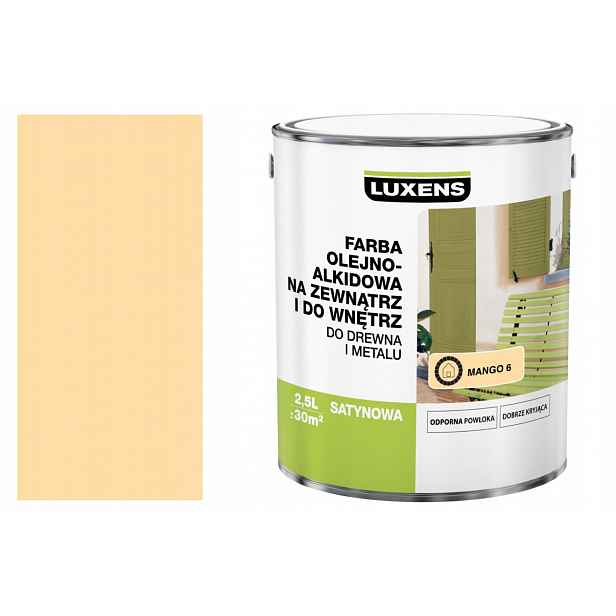 Olejo-alkydová smaltová hmota 2.5 l Mango 6 saténová Luxens